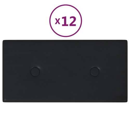 Zidne ploče od umjetne kože 12 kom crne 30 x 15 cm 0,54 m² - Crna 30 x 15 cm 12 Cijena