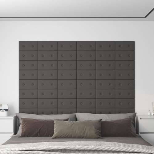 Zidne ploče od umjetne kože 12 kom sive 30 x 15 cm 0,54 m²