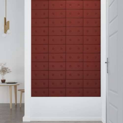 Zidne ploče 12 kom boja vina 30 x 15 cm od umjetne kože 0,54 m² - boja crnog vina 30 x 15 cm 12 Cijena
