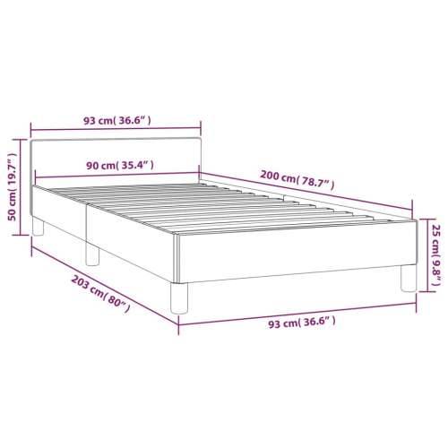 Okvir za krevet s uzglavljem tamnosivi 90x200 cm od tkanine Cijena