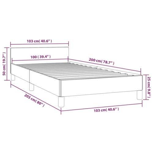 Okvir za krevet s uzglavljem svjetlosivi 100x200 cm od tkanine Cijena
