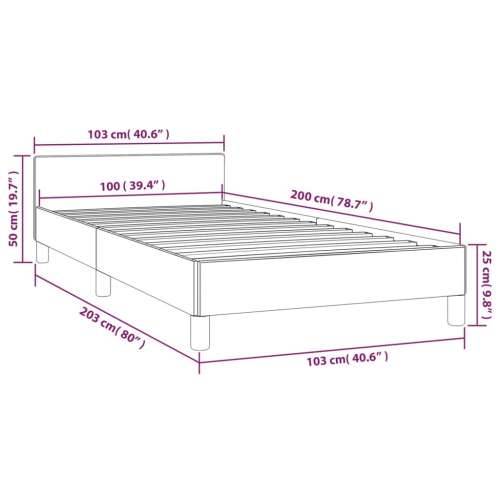 Okvir za krevet bez madraca krem 100 x 200 cm od tkanine - Krema 100 x 200 cm Cijena