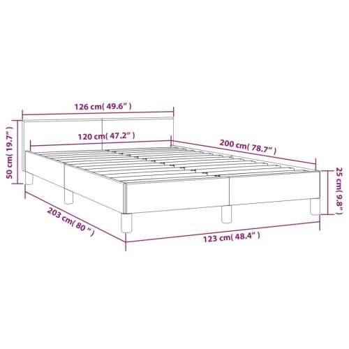 Okvir za krevet s uzglavljem svjetlosivi 120x200 cm od tkanine Cijena
