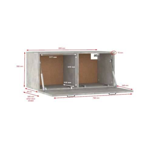 Zidni ormarić boja betona 80x36,5x35 cm od konstruiranog drva - Beton siva 1 Cijena