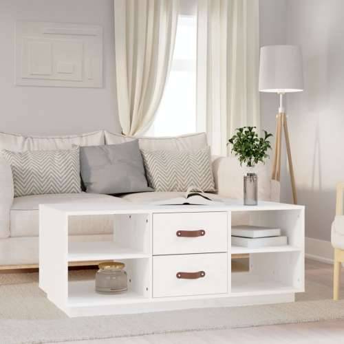 Stolić za kavu bijeli 100 x 50 x 41 cm od masivne borovine - Bijela 1 Cijena