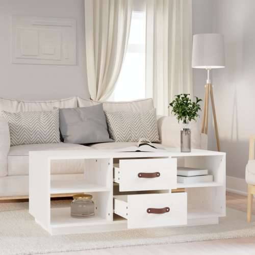 Stolić za kavu bijeli 100 x 50 x 41 cm od masivne borovine - Bijela 1 Cijena