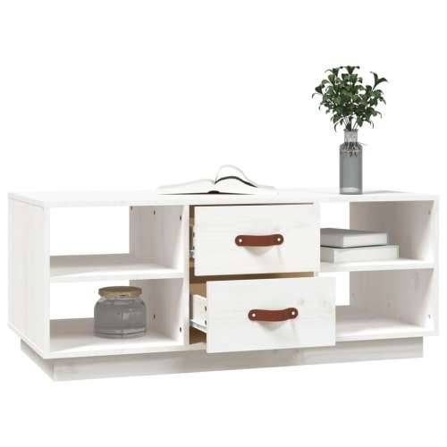 Stolić za kavu bijeli 100 x 50 x 41 cm od masivne borovine - Bijela 1 Cijena