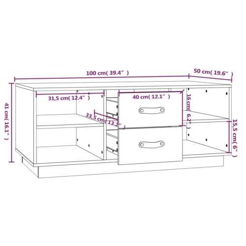 Stolić za kavu bijeli 100 x 50 x 41 cm od masivne borovine - Bijela 1 Cijena