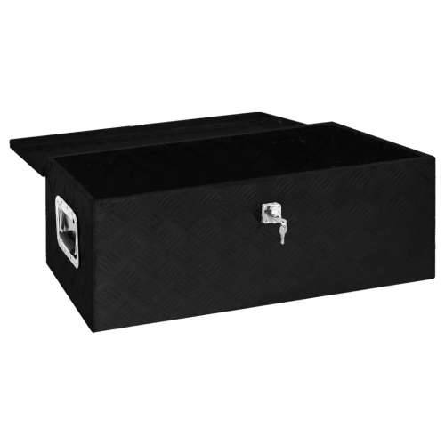 Kutija za pohranu crna 80 x 39 x 30 cm aluminijska Cijena