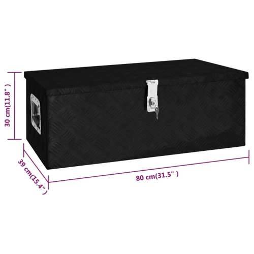 Kutija za pohranu crna 80 x 39 x 30 cm aluminijska Cijena