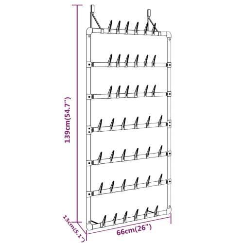 Viseći stalak za cipele srebrni 66 x 13 x 139 cm Cijena