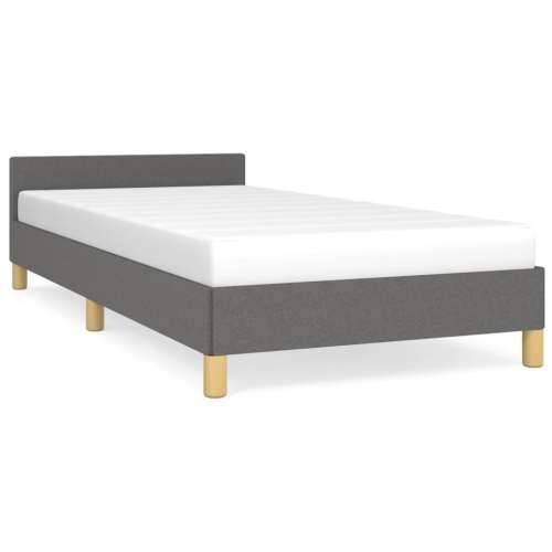 Okvir za krevet s uzglavljem tamnosivi 90x190 cm od tkanine Cijena