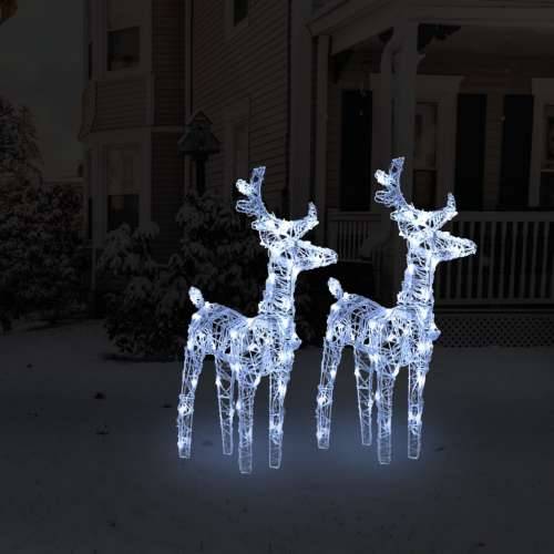 Božićni sobovi 2 kom hladni bijeli 80 LED žarulja akrilni Cijena