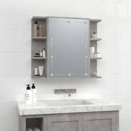 Ormarić s ogledalom i LED svjetlima boja betona 70x16,5x60 cm - Beton siva 1 Cijena