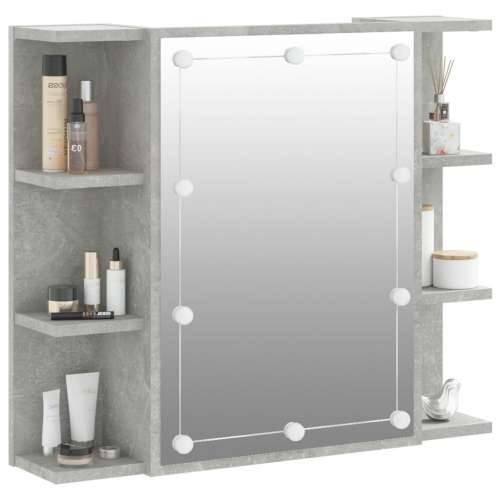 Ormarić s ogledalom i LED svjetlima boja betona 70x16,5x60 cm - Beton siva 1 Cijena