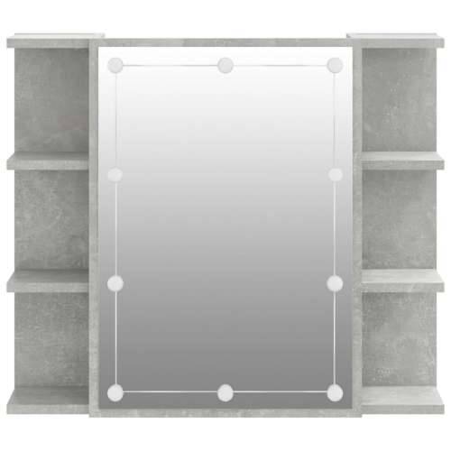 Ormarić s ogledalom i LED svjetlima boja betona 70x16,5x60 cm - Beton siva 1 Cijena