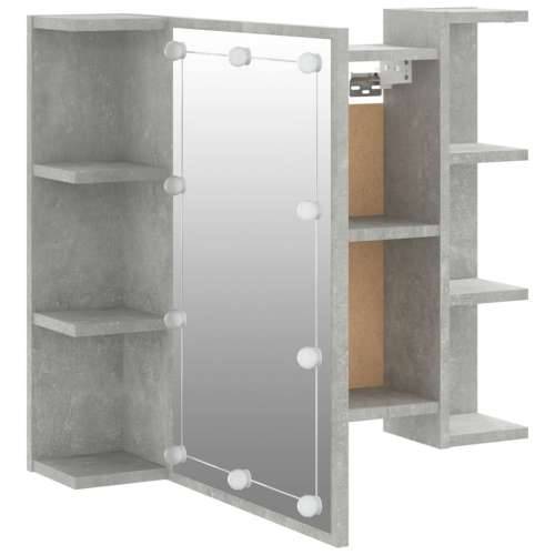 Ormarić s ogledalom i LED svjetlima boja betona 70x16,5x60 cm - Beton siva 1 Cijena