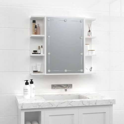 Ormarić s ogledalom i LED svjetlima sjajni bijeli 70x16,5x60 cm - Visoko sjajno bijela 1 Cijena