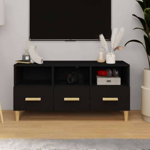 TV ormarić crni 102 x 36 x 50 cm od konstruiranog drva - Crna 1 Cijena