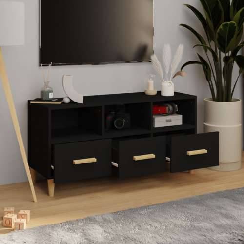 TV ormarić crni 102 x 36 x 50 cm od konstruiranog drva - Crna 1 Cijena