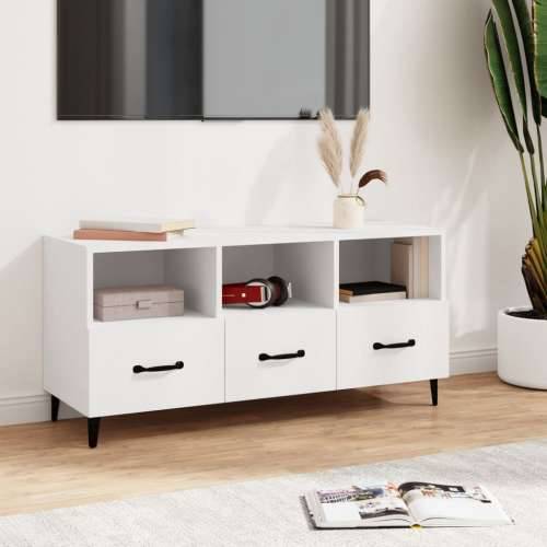 TV ormarić bijeli 102 x 35 x 50 cm od konstruiranog drva - Bijela 1 Cijena