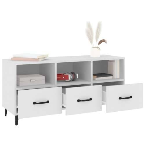 TV ormarić bijeli 102 x 35 x 50 cm od konstruiranog drva - Bijela 1 Cijena