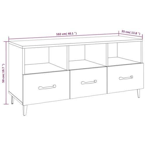 TV ormarić bijeli 102 x 35 x 50 cm od konstruiranog drva - Bijela 1 Cijena