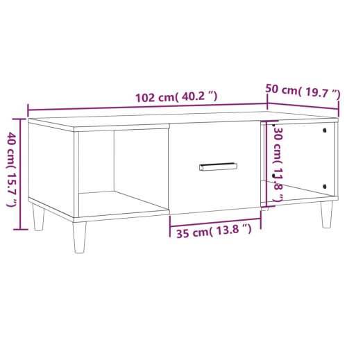 Stolić za kavu bijeli 102 x 50 x 40 cm od konstruiranog drva - Bijela 1 Cijena