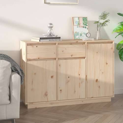 Komoda 110 x 34 x 75 cm od masivne borovine - Prirodna 1 Cijena