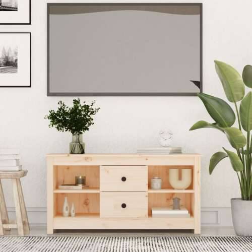 TV ormarić 103 x 36,5 x 52 cm od masivne borovine - Prirodna 1 Cijena