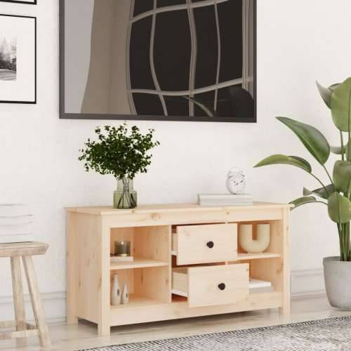 TV ormarić 103 x 36,5 x 52 cm od masivne borovine - Prirodna 1 Cijena