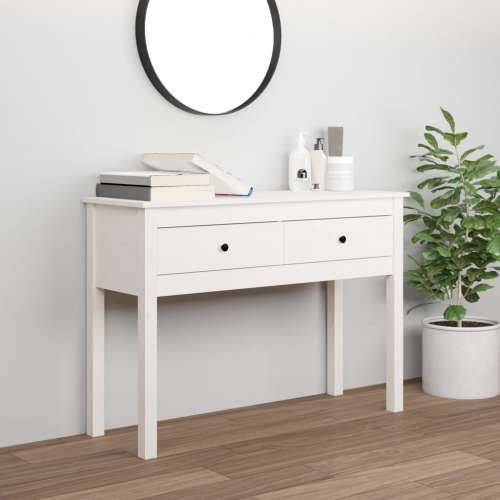 Konzolni stol bijeli 100x35x75 cm od masivne borovine - Bijela 1 100 cm Cijena
