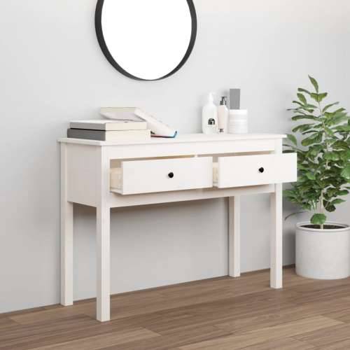 Konzolni stol bijeli 100x35x75 cm od masivne borovine - Bijela 1 100 cm Cijena
