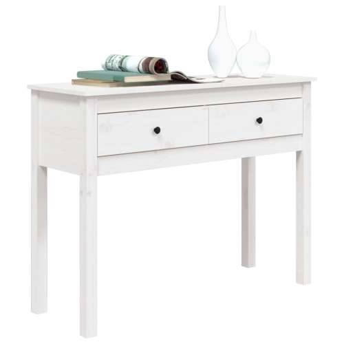 Konzolni stol bijeli 100x35x75 cm od masivne borovine - Bijela 1 100 cm Cijena
