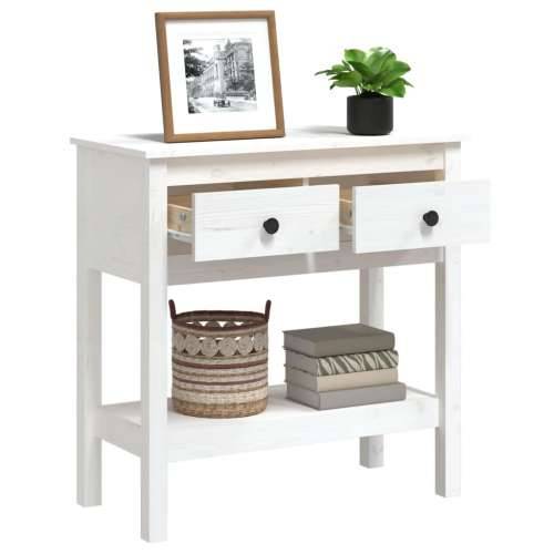 Konzolni stol bijeli 75 x 35 x 75 cm od masivne borovine - Bijela 1 75 cm Cijena