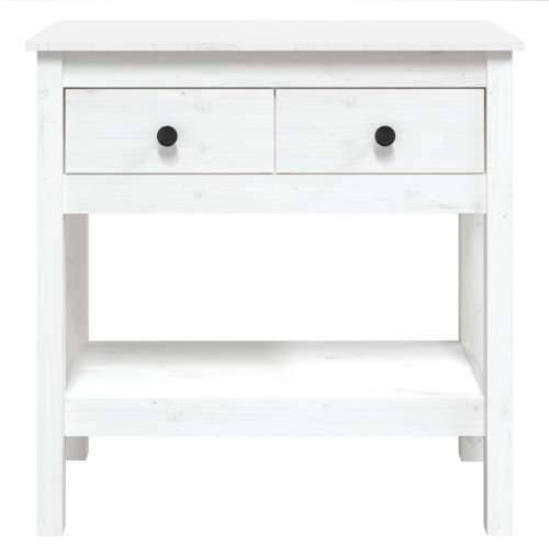 Konzolni stol bijeli 75 x 35 x 75 cm od masivne borovine - Bijela 1 75 cm Cijena