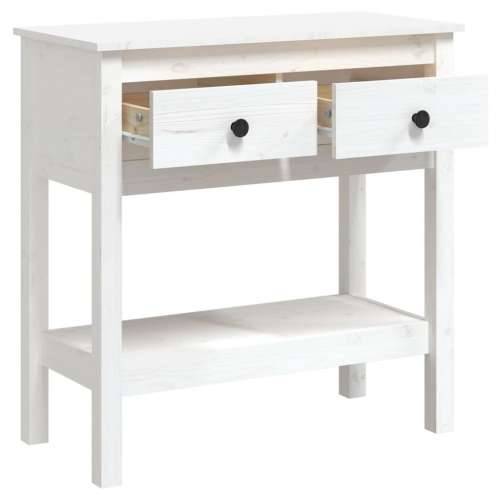Konzolni stol bijeli 75 x 35 x 75 cm od masivne borovine - Bijela 1 75 cm Cijena