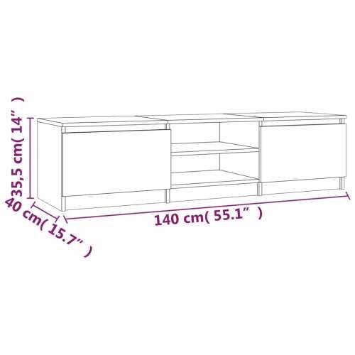 TV ormarić dimljeni hrast 140 x 40 x 35,5 cm konstruirano drvo - Dimljeni hrast 1 Cijena