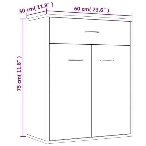 Komoda boja dimljenog hrasta 60x30x75 cm od konstruiranog drva  - Dimljeni hrast 1 Cijena