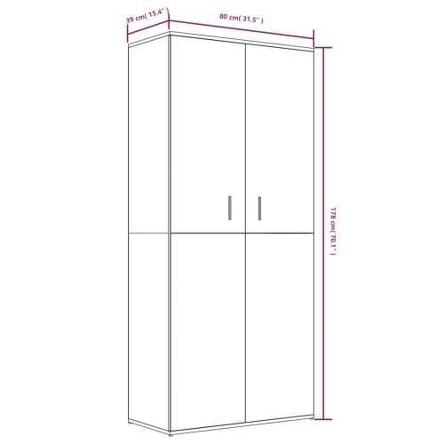 Ormarić za cipele dimljeni hrast 80x39x178 cm konstruirano drvo - Dimljeni hrast 1 Cijena