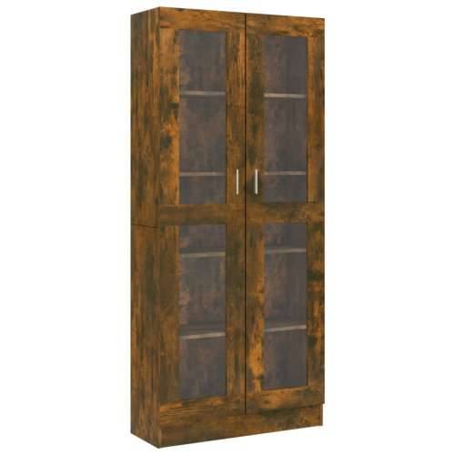 Vitrina boja dimljenog hrasta 82,5 x 30,5 x 185,5 cm drvena - Dimljeni hrast 1 185.5 cm Cijena