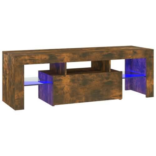 TV ormarić s LED svjetlima boja dimljenog hrasta 120x35x40 cm - Dimljeni hrast 1 Cijena