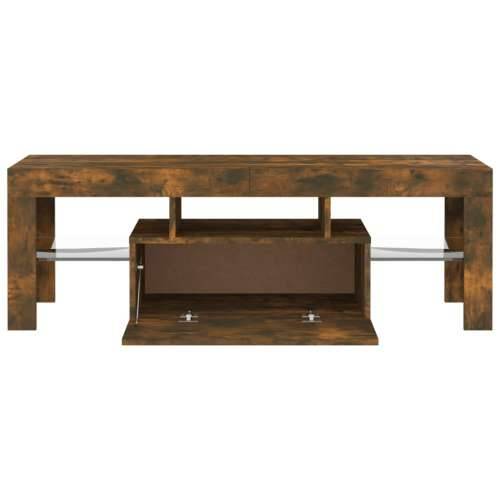 TV ormarić s LED svjetlima boja dimljenog hrasta 120x35x40 cm - Dimljeni hrast 1 Cijena