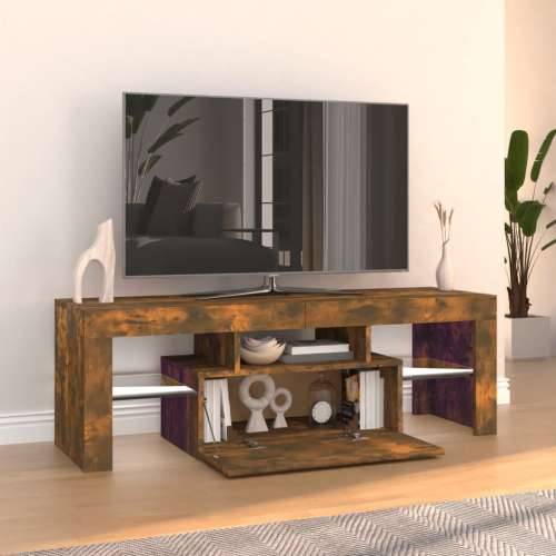 TV ormarić s LED svjetlima boja dimljenog hrasta 120x35x40 cm - Dimljeni hrast 1 Cijena