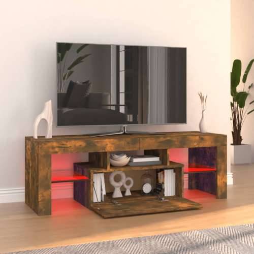 TV ormarić s LED svjetlima boja dimljenog hrasta 120x35x40 cm - Dimljeni hrast 1 Cijena