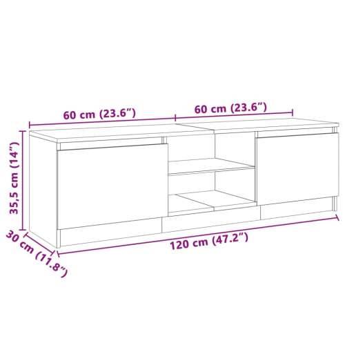 TV ormarić s LED svjetlima boja dimljenog hrasta 120x30x35,5 cm - Dimljeni hrast 120 x 30 x 36 cm 1 Cijena