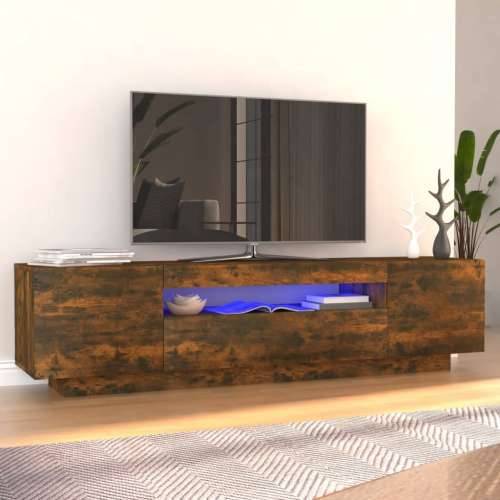 TV ormarić s LED svjetlima boja dimljenog hrasta 160x35x40 cm - Dimljeni hrast 1 Cijena