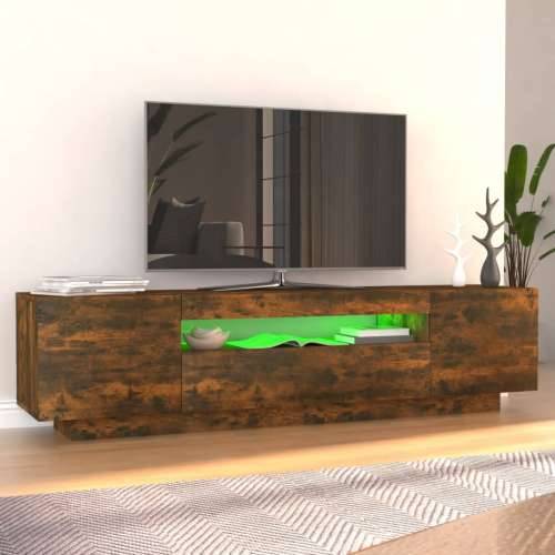 TV ormarić s LED svjetlima boja dimljenog hrasta 160x35x40 cm - Dimljeni hrast 1 Cijena