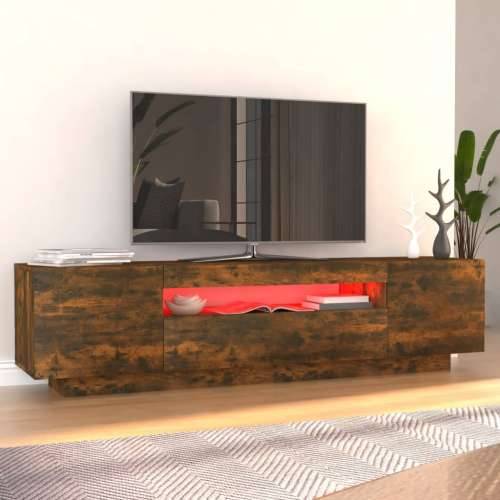 TV ormarić s LED svjetlima boja dimljenog hrasta 160x35x40 cm - Dimljeni hrast 1 Cijena