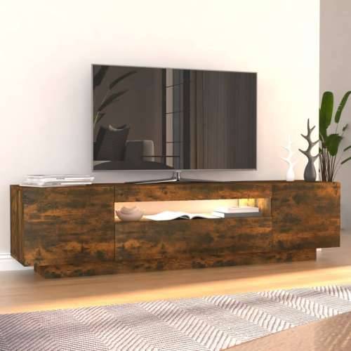 TV ormarić s LED svjetlima boja dimljenog hrasta 160x35x40 cm - Dimljeni hrast 1 Cijena